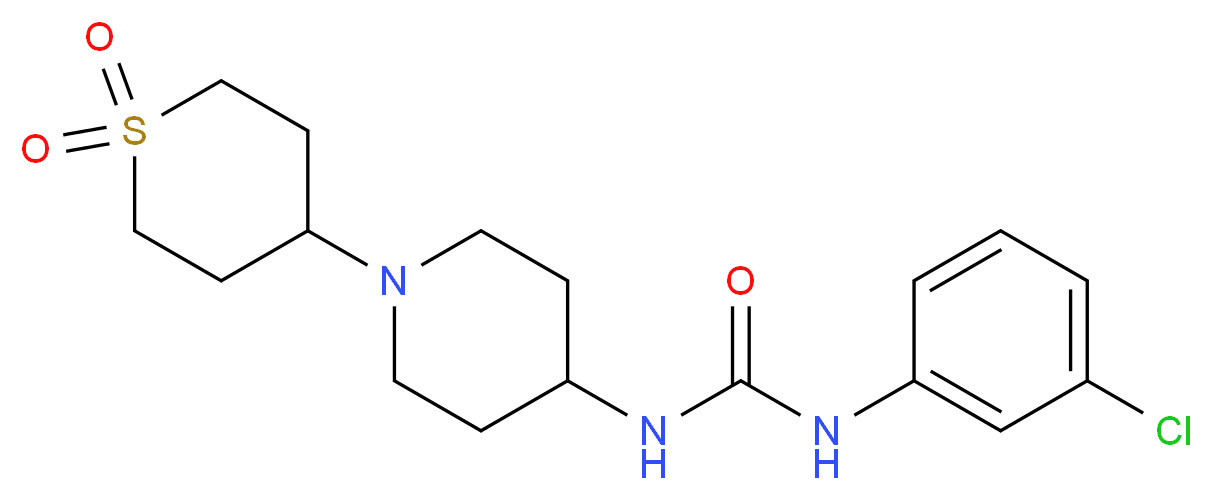 N-(3-chlorophenyl)-N'-[1-(1,1-dioxidotetrahydro-2H-thiopyran-4-yl)piperidin-4-yl]urea_分子结构_CAS_)