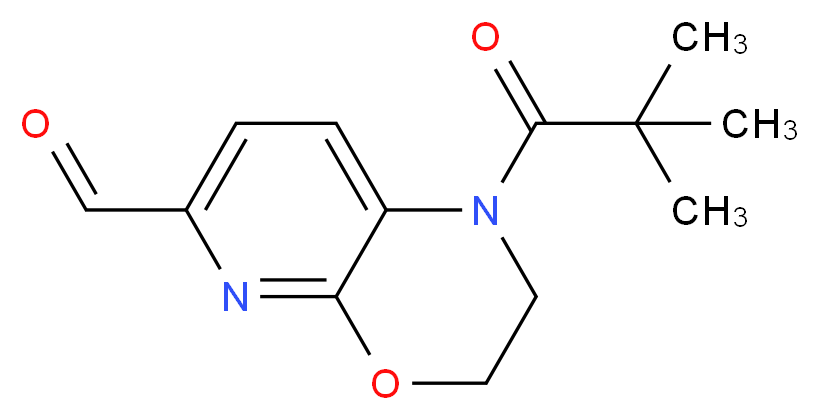 1-Pivaloyl-2,3-dihydro-1H-pyrido[2,3-b][1,4]-oxazine-6-carbaldehyde_分子结构_CAS_1228665-85-7)