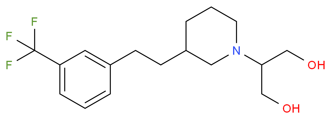 2-(3-{2-[3-(trifluoromethyl)phenyl]ethyl}-1-piperidinyl)-1,3-propanediol_分子结构_CAS_)