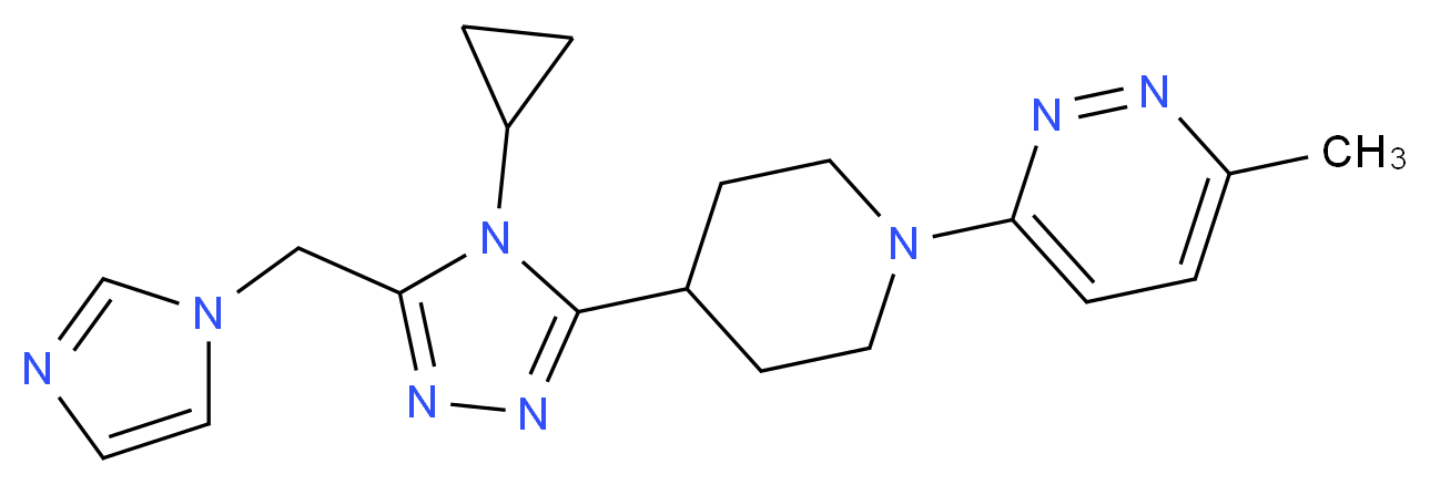 3-{4-[4-cyclopropyl-5-(1H-imidazol-1-ylmethyl)-4H-1,2,4-triazol-3-yl]piperidin-1-yl}-6-methylpyridazine_分子结构_CAS_)