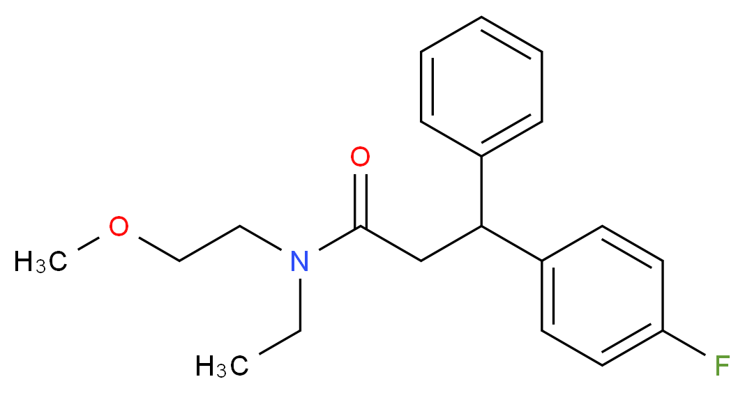 N-ethyl-3-(4-fluorophenyl)-N-(2-methoxyethyl)-3-phenylpropanamide_分子结构_CAS_)