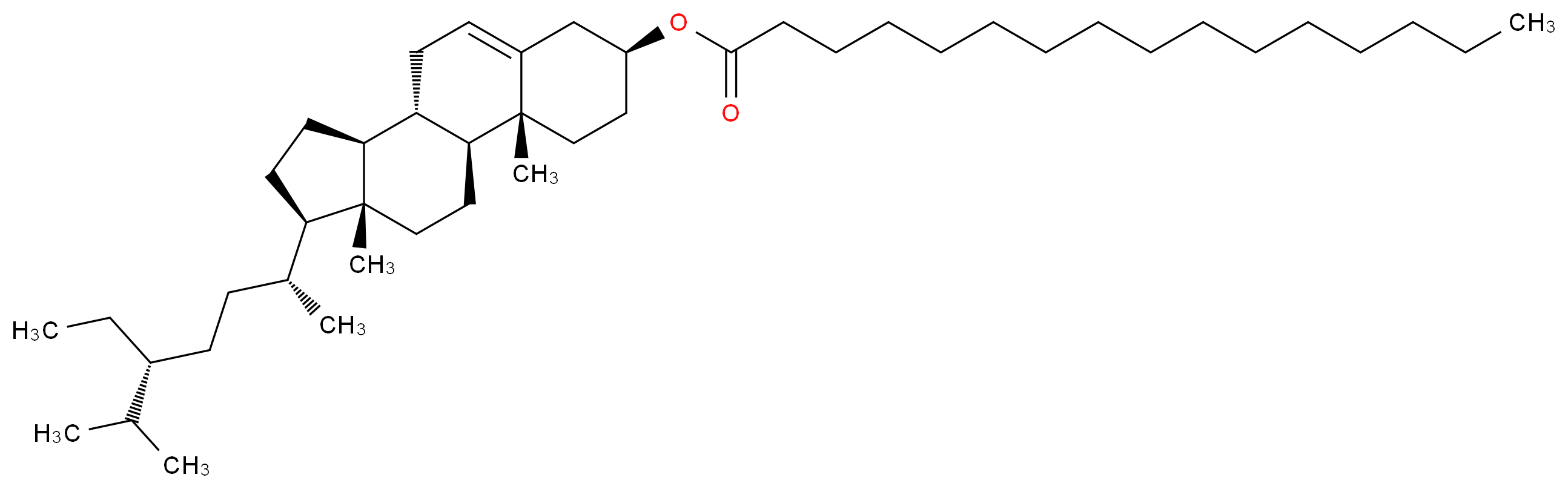 (1S,2R,5S,10S,11S,14R,15R)-14-[(2R,5R)-5-ethyl-6-methylheptan-2-yl]-2,15-dimethyltetracyclo[8.7.0.0<sup>2</sup>,<sup>7</sup>.0<sup>1</sup><sup>1</sup>,<sup>1</sup><sup>5</sup>]heptadec-7-en-5-yl hexadecanoate_分子结构_CAS_2308-85-2