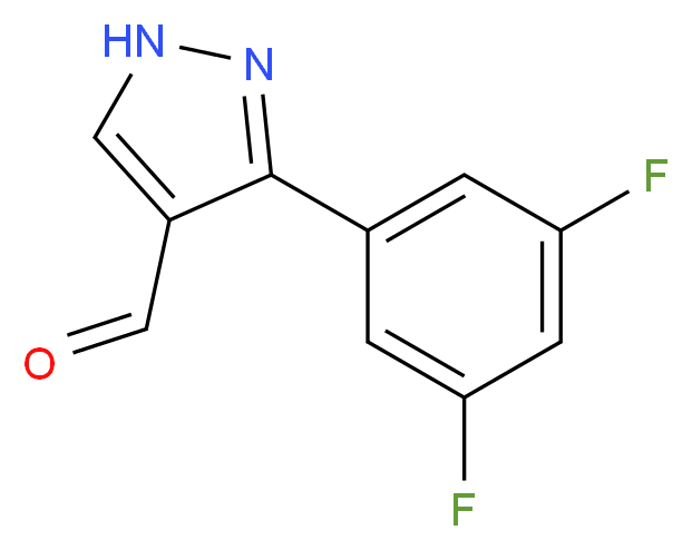3-(3,5-difluorophenyl)-1H-pyrazole-4-carbaldehyde_分子结构_CAS_875664-59-8