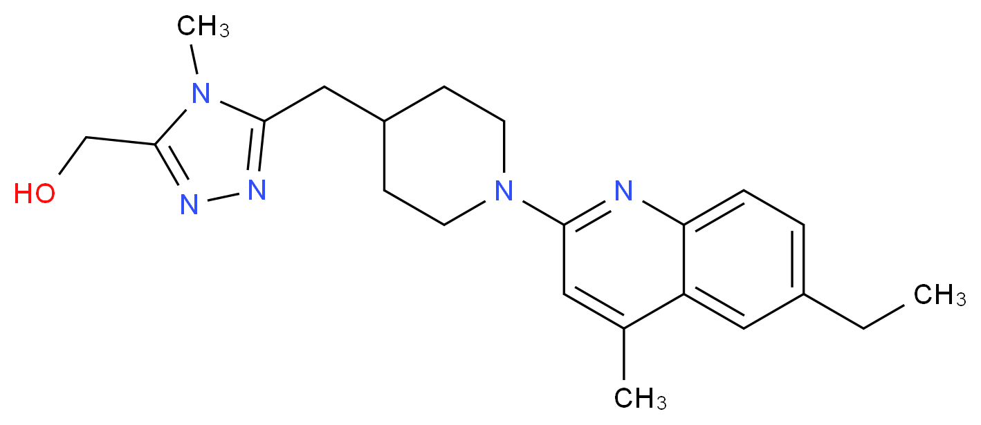(5-{[1-(6-ethyl-4-methylquinolin-2-yl)piperidin-4-yl]methyl}-4-methyl-4H-1,2,4-triazol-3-yl)methanol_分子结构_CAS_)