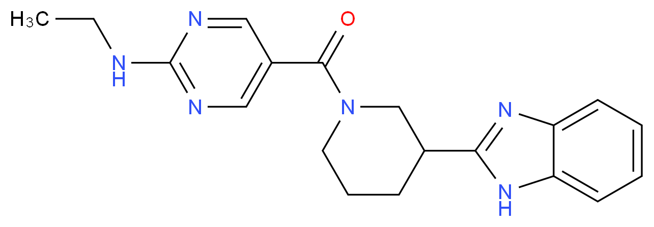 5-{[3-(1H-benzimidazol-2-yl)-1-piperidinyl]carbonyl}-N-ethyl-2-pyrimidinamine_分子结构_CAS_)