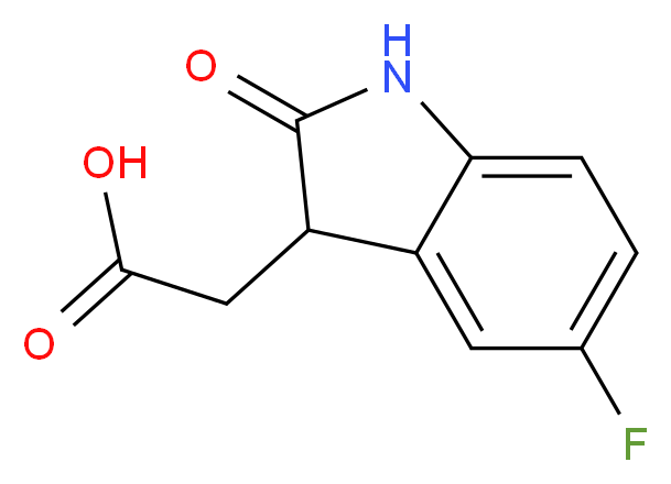 2-(5-fluoro-2-oxo-2,3-dihydro-1H-indol-3-yl)acetic acid_分子结构_CAS_915920-32-0