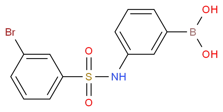 3-(3-溴苯基磺酰胺基)苯硼酸_分子结构_CAS_913835-31-1)