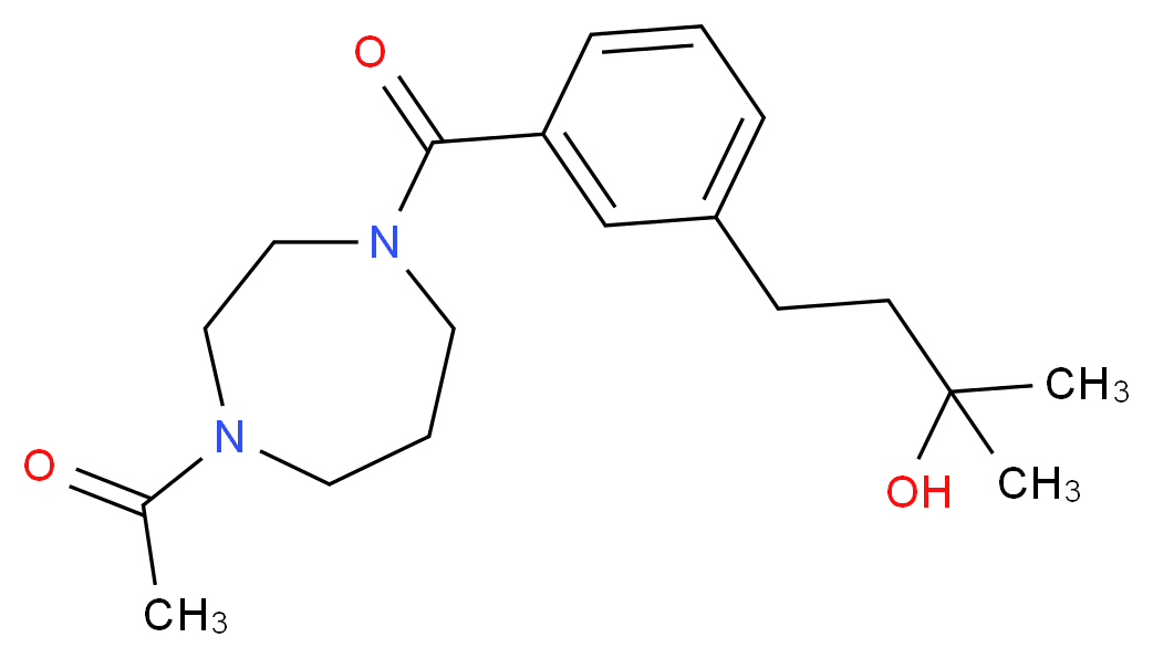 4-{3-[(4-acetyl-1,4-diazepan-1-yl)carbonyl]phenyl}-2-methyl-2-butanol_分子结构_CAS_)
