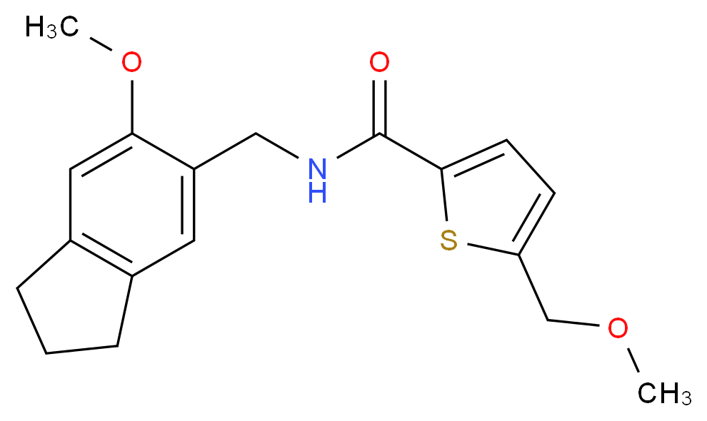 N-[(6-methoxy-2,3-dihydro-1H-inden-5-yl)methyl]-5-(methoxymethyl)thiophene-2-carboxamide_分子结构_CAS_)