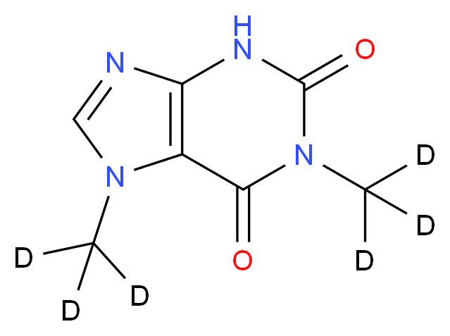 1,7-bis(<sup>2</sup>H<sub>3</sub>)methyl-2,3,6,7-tetrahydro-1H-purine-2,6-dione_分子结构_CAS_117490-41-2