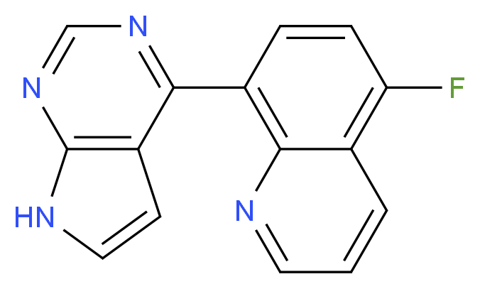 5-fluoro-8-(7H-pyrrolo[2,3-d]pyrimidin-4-yl)quinoline_分子结构_CAS_)