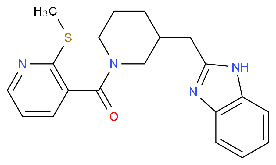2-[(1-{[2-(methylthio)-3-pyridinyl]carbonyl}-3-piperidinyl)methyl]-1H-benzimidazole_分子结构_CAS_)