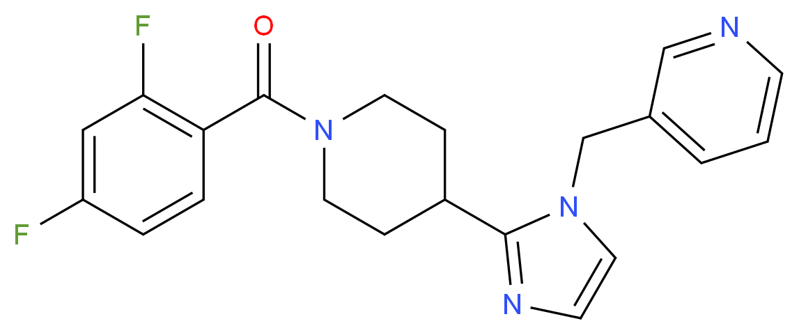 3-({2-[1-(2,4-difluorobenzoyl)piperidin-4-yl]-1H-imidazol-1-yl}methyl)pyridine_分子结构_CAS_)