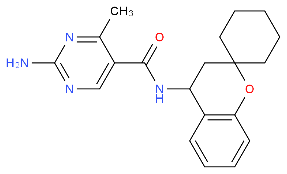 2-amino-N-(3,4-dihydrospiro[chromene-2,1'-cyclohexan]-4-yl)-4-methylpyrimidine-5-carboxamide_分子结构_CAS_)
