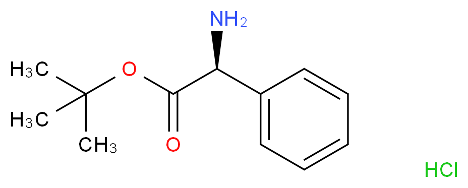 (S)-tert-Butyl 2-amino-2-phenylacetate hydrochloride_分子结构_CAS_161879-12-5)