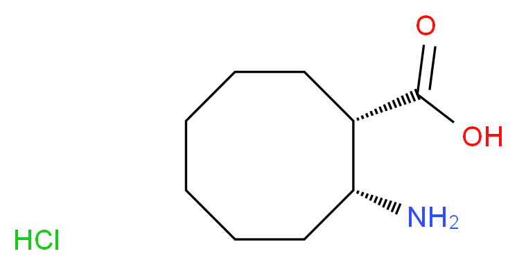 (1S,2R)-2-AMINO-CYCLOOCTANECARBOXYLIC ACID HYDROCHLORIDE_分子结构_CAS_522644-10-6)