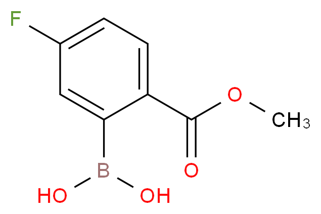 5-氟-2-(甲氧基羰基)苯硼酸_分子结构_CAS_850568-05-7)