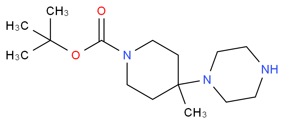 1-Boc-4-Methyl-4-piperazin-1-yl-piperidine_分子结构_CAS_1185064-24-7)