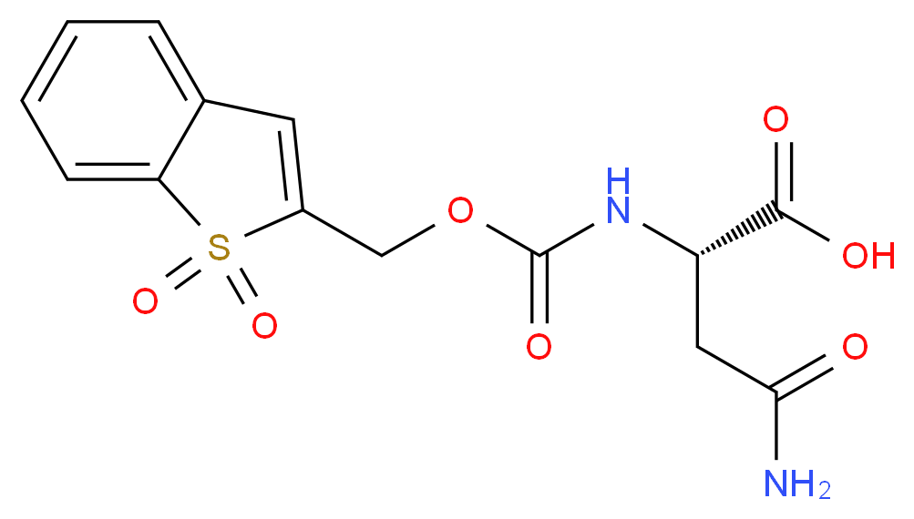 (2S)-3-carbamoyl-2-({[(1,1-dioxo-1λ<sup>6</sup>-benzothiophen-2-yl)methoxy]carbonyl}amino)propanoic acid_分子结构_CAS_197245-31-1