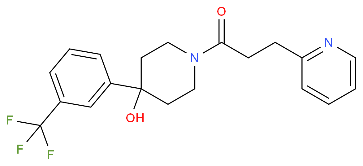 1-[3-(2-pyridinyl)propanoyl]-4-[3-(trifluoromethyl)phenyl]-4-piperidinol_分子结构_CAS_)