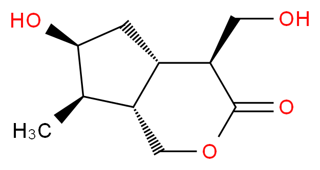 (4S,4aS,6S,7R,7aS)-6-hydroxy-4-(hydroxymethyl)-7-methyl-octahydrocyclopenta[c]pyran-3-one_分子结构_CAS_132339-37-8