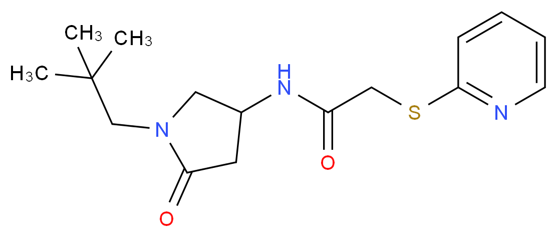 N-[1-(2,2-dimethylpropyl)-5-oxo-3-pyrrolidinyl]-2-(2-pyridinylthio)acetamide_分子结构_CAS_)