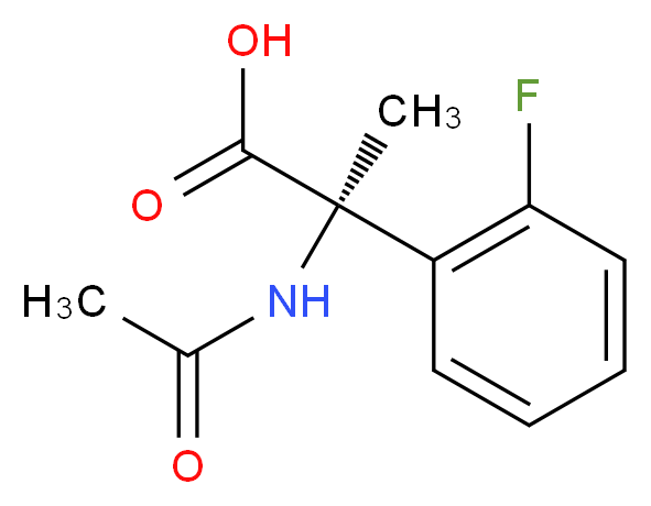 Benzeneacetic acid, α-(acetylamino)-2-fluoro-α-methyl-, (αR)-_分子结构_CAS_267401-33-2)