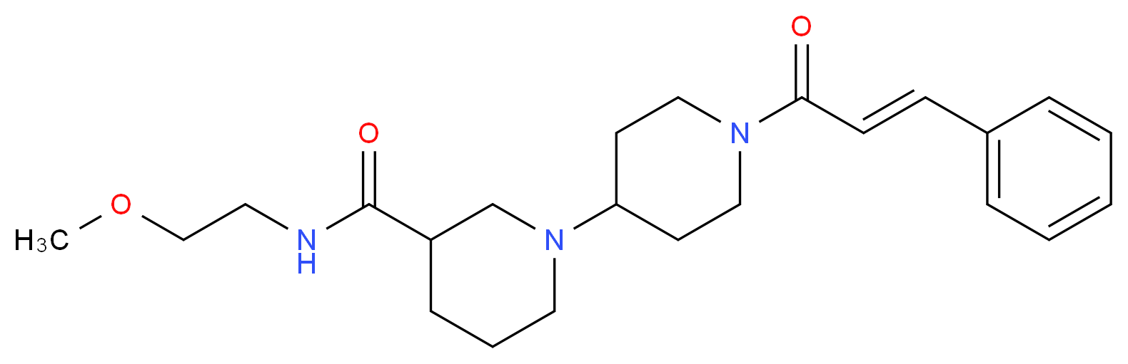 N-(2-methoxyethyl)-1'-[(2E)-3-phenylprop-2-enoyl]-1,4'-bipiperidine-3-carboxamide_分子结构_CAS_)