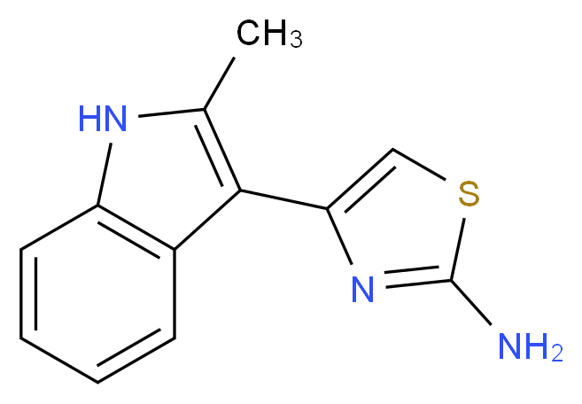 4-(2-Methyl-1H-indol-3-yl)-thiazol-2-ylamine_分子结构_CAS_50825-19-9)