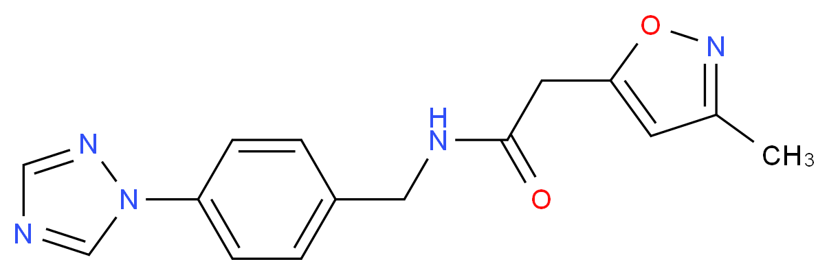 2-(3-methylisoxazol-5-yl)-N-[4-(1H-1,2,4-triazol-1-yl)benzyl]acetamide_分子结构_CAS_)