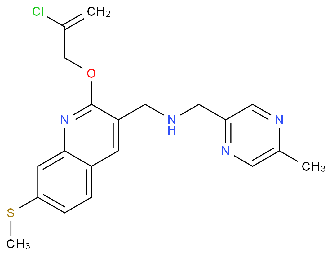 1-[2-[(2-chloro-2-propen-1-yl)oxy]-7-(methylthio)-3-quinolinyl]-N-[(5-methyl-2-pyrazinyl)methyl]methanamine_分子结构_CAS_)