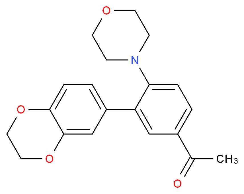 1-[3-(2,3-dihydro-1,4-benzodioxin-6-yl)-4-morpholin-4-ylphenyl]ethanone_分子结构_CAS_)