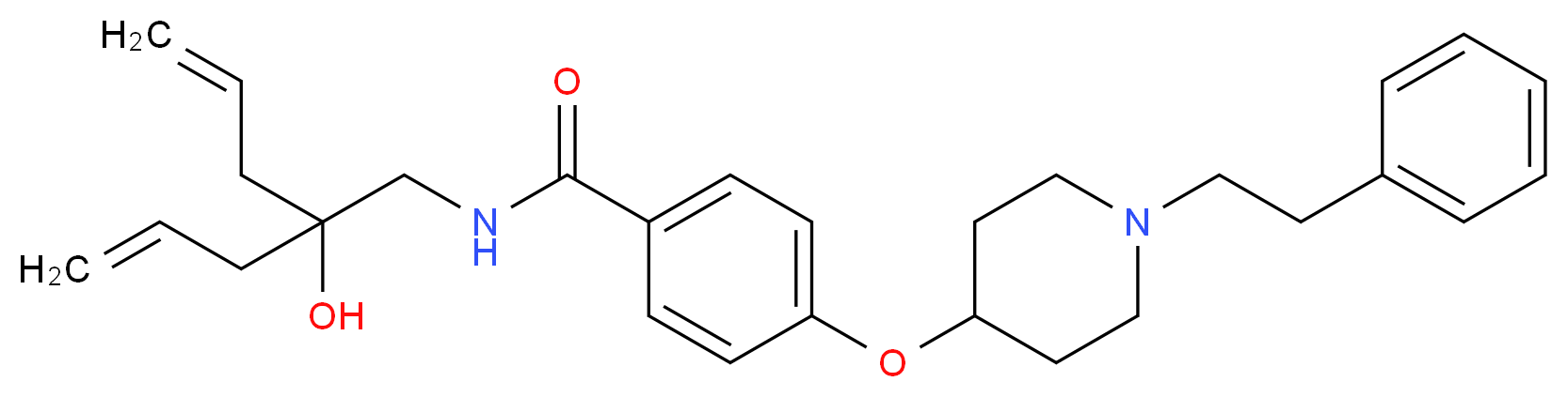 N-(2-allyl-2-hydroxy-4-penten-1-yl)-4-{[1-(2-phenylethyl)-4-piperidinyl]oxy}benzamide_分子结构_CAS_)