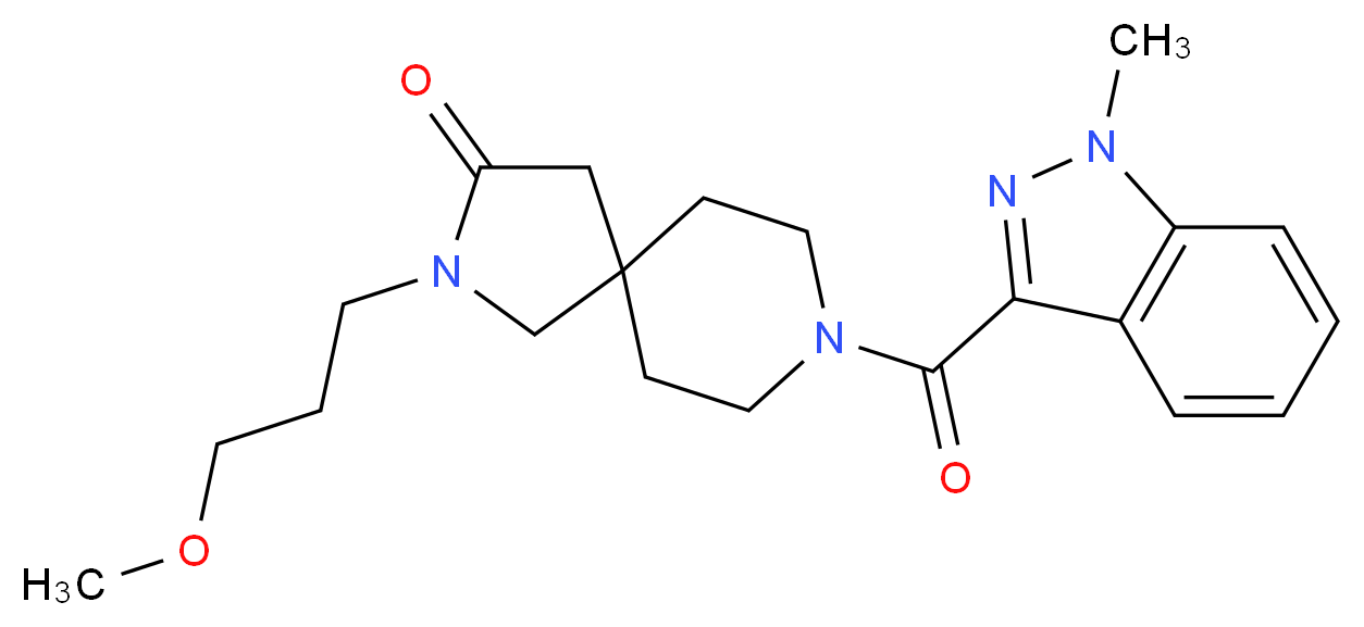 2-(3-methoxypropyl)-8-[(1-methyl-1H-indazol-3-yl)carbonyl]-2,8-diazaspiro[4.5]decan-3-one_分子结构_CAS_)