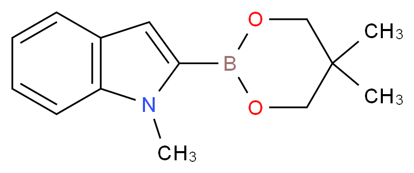 1-Methyl-1H-indole-2-boronic acid, neopentyl glycol ester_分子结构_CAS_905966-48-5)