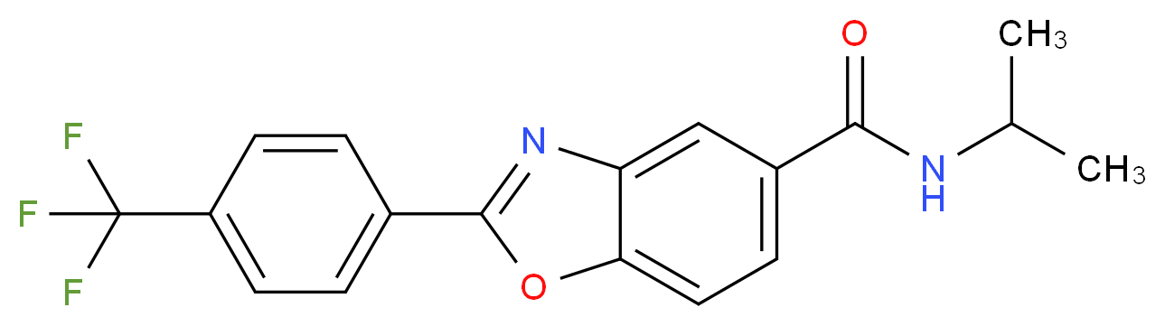 N-isopropyl-2-[4-(trifluoromethyl)phenyl]-1,3-benzoxazole-5-carboxamide_分子结构_CAS_)