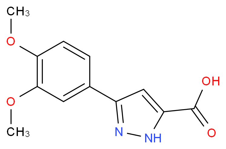3-(3,4-dimethoxyphenyl)-1{H}-pyrazole-5-carboxylic acid_分子结构_CAS_)