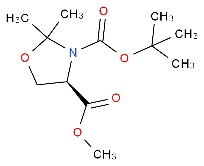 (R)-(+)-3-Boc-2,2-二甲基-4-噁唑啉羧酸甲酯_分子结构_CAS_95715-86-9)