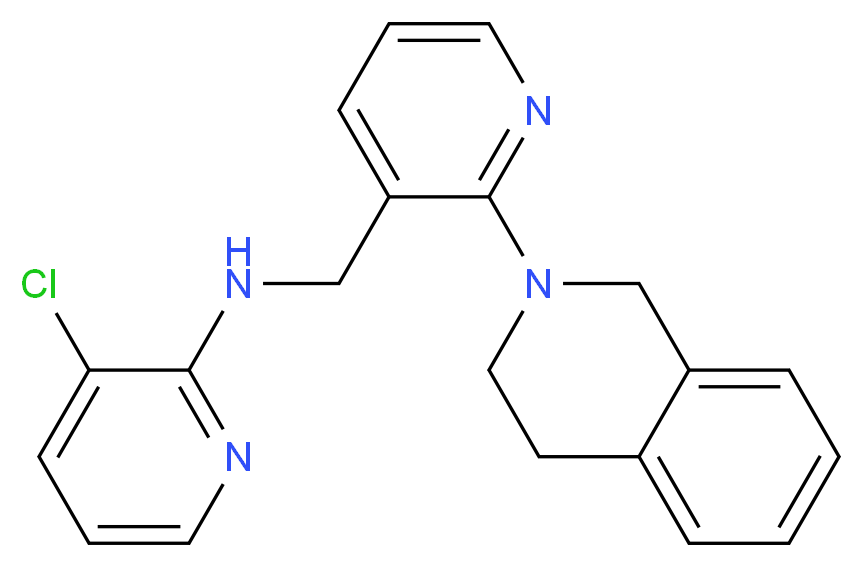 3-chloro-N-{[2-(3,4-dihydroisoquinolin-2(1H)-yl)pyridin-3-yl]methyl}pyridin-2-amine_分子结构_CAS_)