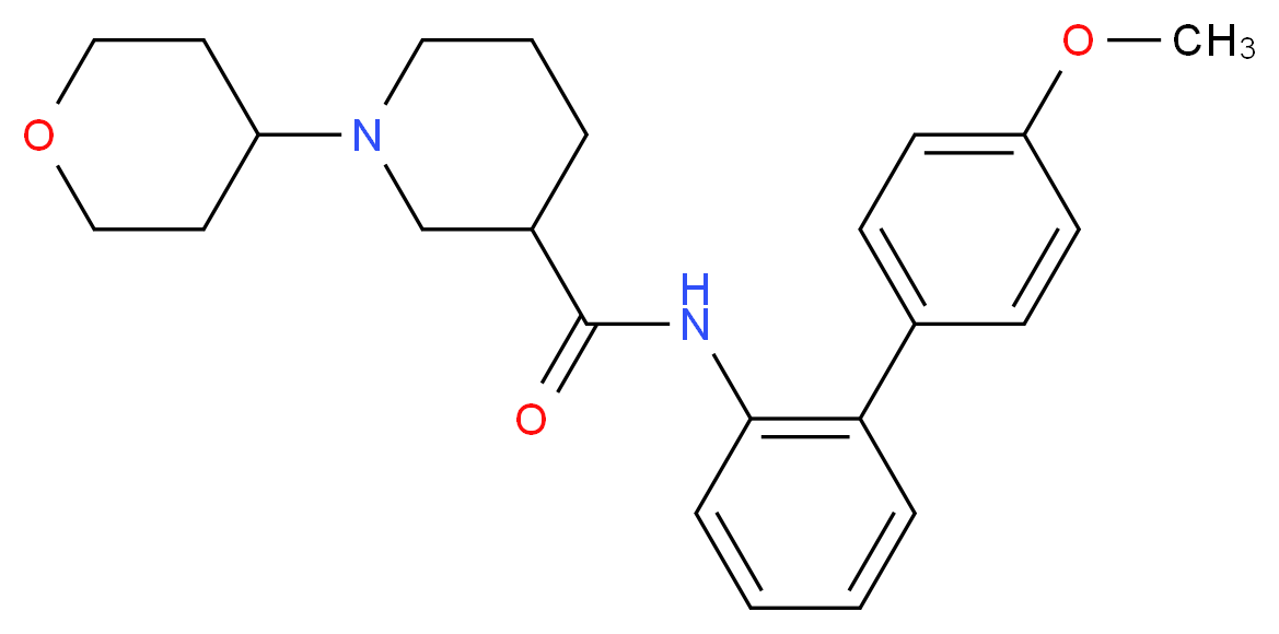 N-(4'-methoxy-2-biphenylyl)-1-(tetrahydro-2H-pyran-4-yl)-3-piperidinecarboxamide_分子结构_CAS_)