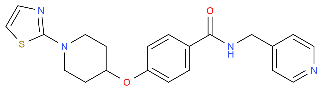 N-(pyridin-4-ylmethyl)-4-{[1-(1,3-thiazol-2-yl)piperidin-4-yl]oxy}benzamide_分子结构_CAS_)