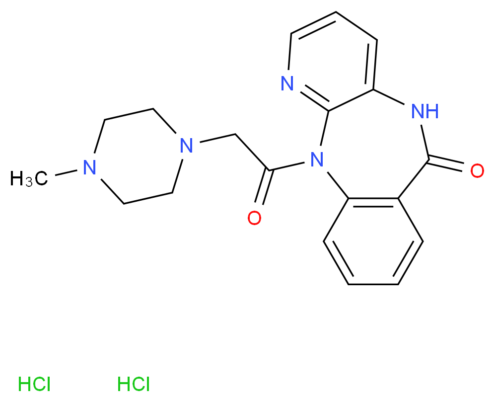 2-[2-(4-methylpiperazin-1-yl)acetyl]-2,4,9-triazatricyclo[9.4.0.0<sup>3</sup>,<sup>8</sup>]pentadeca-1(15),3(8),4,6,11,13-hexaen-10-one dihydrochloride_分子结构_CAS_28797-61-7