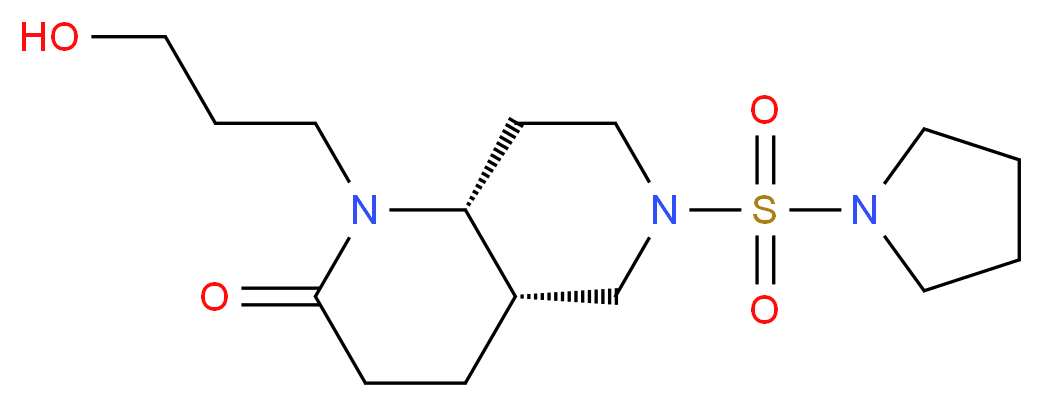(4aS*,8aR*)-1-(3-hydroxypropyl)-6-(pyrrolidin-1-ylsulfonyl)octahydro-1,6-naphthyridin-2(1H)-one_分子结构_CAS_)