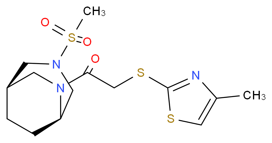 (1R*,5R*)-3-(methylsulfonyl)-6-{[(4-methyl-1,3-thiazol-2-yl)thio]acetyl}-3,6-diazabicyclo[3.2.2]nonane_分子结构_CAS_)