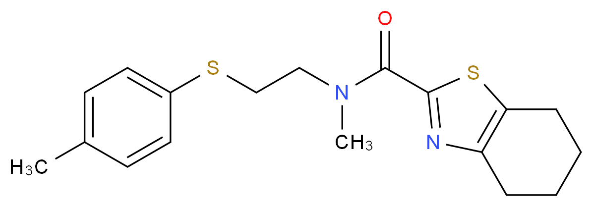 N-methyl-N-{2-[(4-methylphenyl)thio]ethyl}-4,5,6,7-tetrahydro-1,3-benzothiazole-2-carboxamide_分子结构_CAS_)