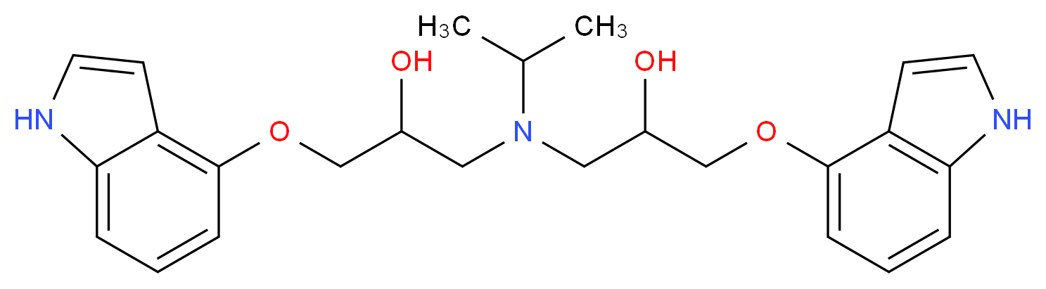 bis[2-hydroxy-3-(1H-indol-4-yloxy)propyl](propan-2-yl)amine_分子结构_CAS_130115-65-0