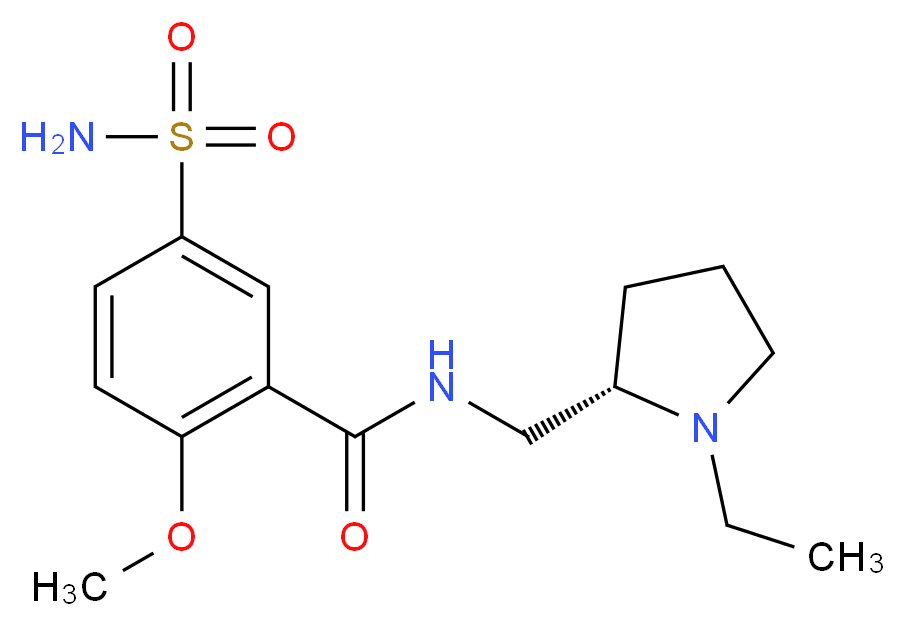 Levosulpiride (Levogastrol)_分子结构_CAS_23672-07-3)