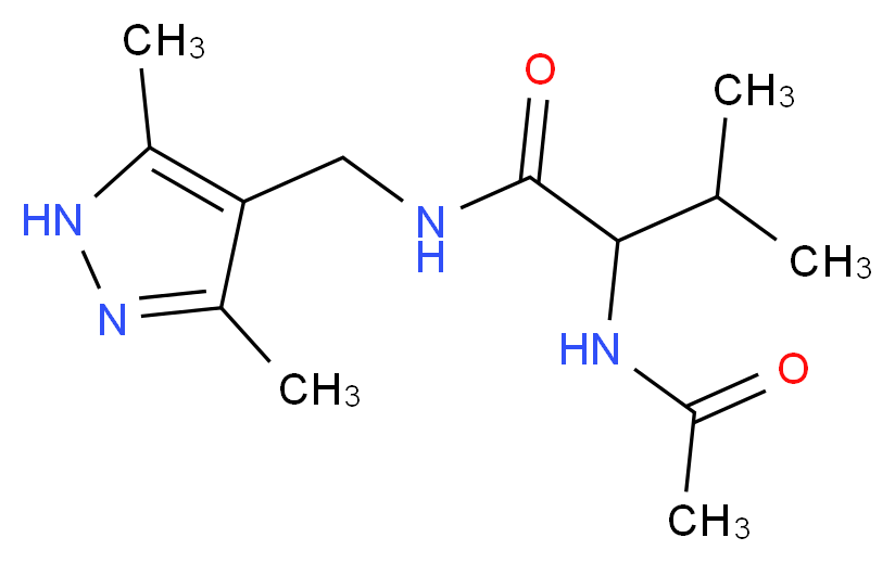 N~2~-acetyl-N~1~-[(3,5-dimethyl-1H-pyrazol-4-yl)methyl]valinamide_分子结构_CAS_)