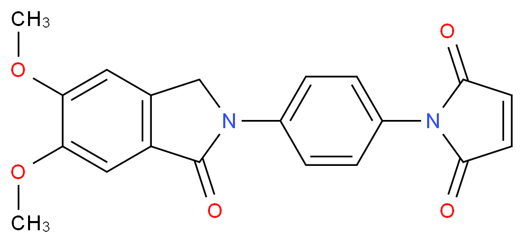 1-[4-(5,6-dimethoxy-1-oxo-2,3-dihydro-1H-isoindol-2-yl)phenyl]-2,5-dihydro-1H-pyrrole-2,5-dione_分子结构_CAS_143503-03-1