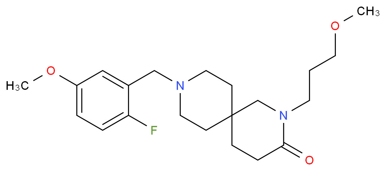 9-(2-fluoro-5-methoxybenzyl)-2-(3-methoxypropyl)-2,9-diazaspiro[5.5]undecan-3-one_分子结构_CAS_)
